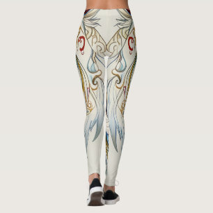Blue Eyed Wolf Dream Catcher  Leggings