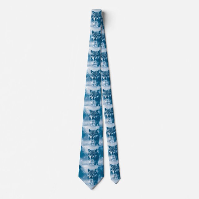 Blue eyed wolf tie (Front)