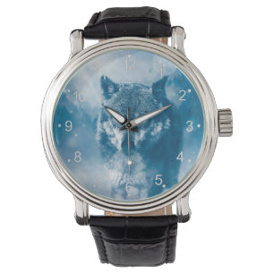 Blue eyed wolf watch