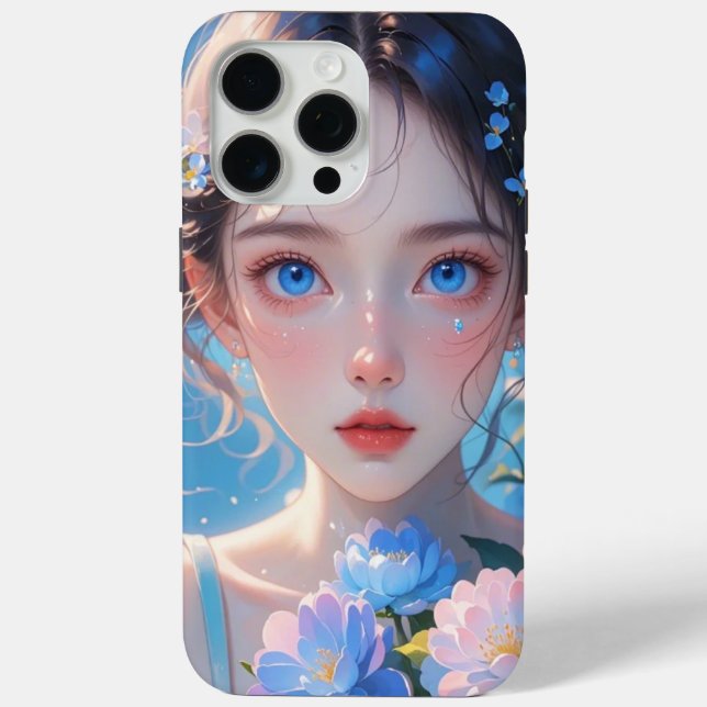 blue eyes anime girl  Case-Mate iPhone case (Back)