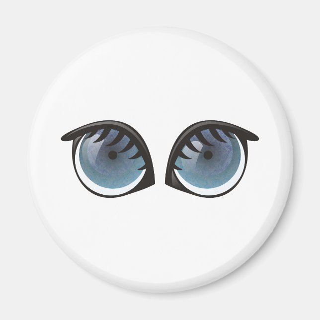 Blue Eyes Cartoon Magnet (Front)