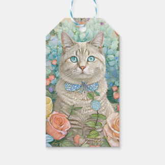 Blue eyes cat watercolor gift tags