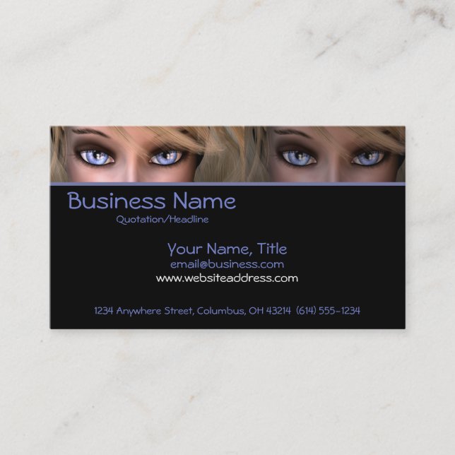 Blue Eyes D2 - Fantasy Business Cards (Front)