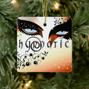 Blue Eyes Fashion Make Up Ceramic Ornament