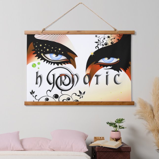 Blue Eyes Fashion Make Up Hanging Tapestry (Bedroom)