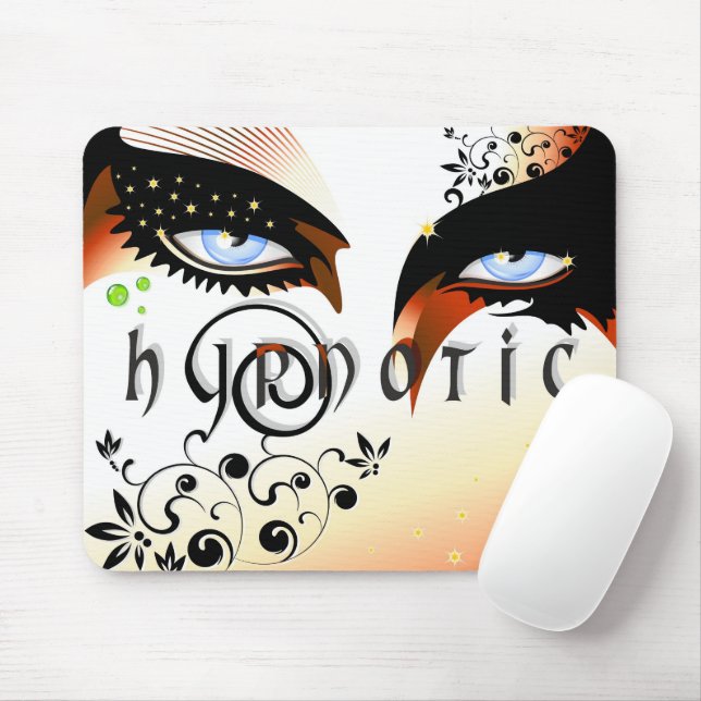 Blue Eyes Fashion Make Up Mouse Mat (With Mouse)