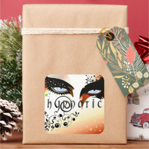 Blue Eyes Fashion Make Up Square Sticker