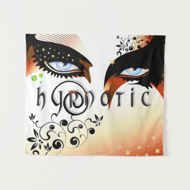 Blue Eyes Fashion Make Up Tapestry (Front (Horizontal))