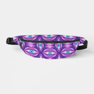 Blue Eyes in Purple Foliage Dark Botanical Art Bum Bags