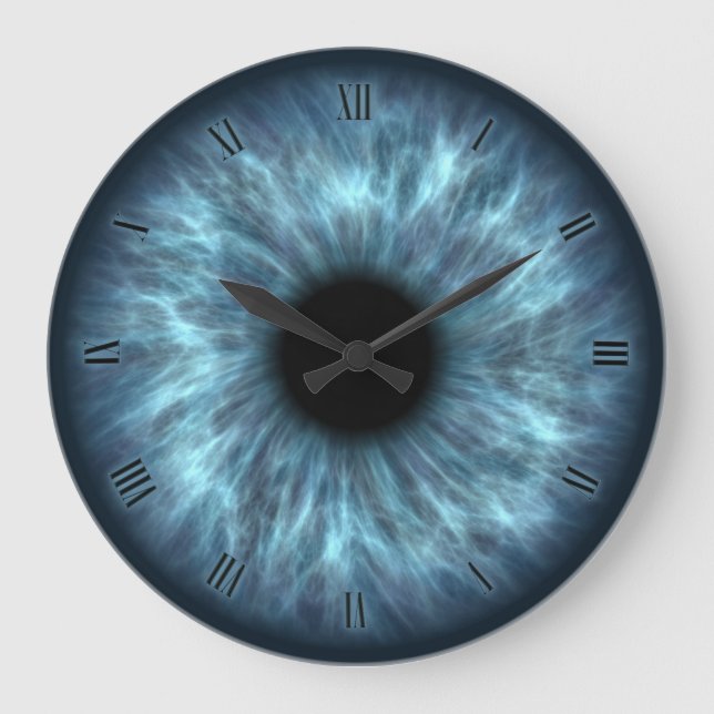 Blue eyes iris eyeball wall clock (Front)