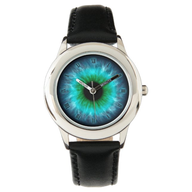 Blue eyes iris eyeball watch (Front)