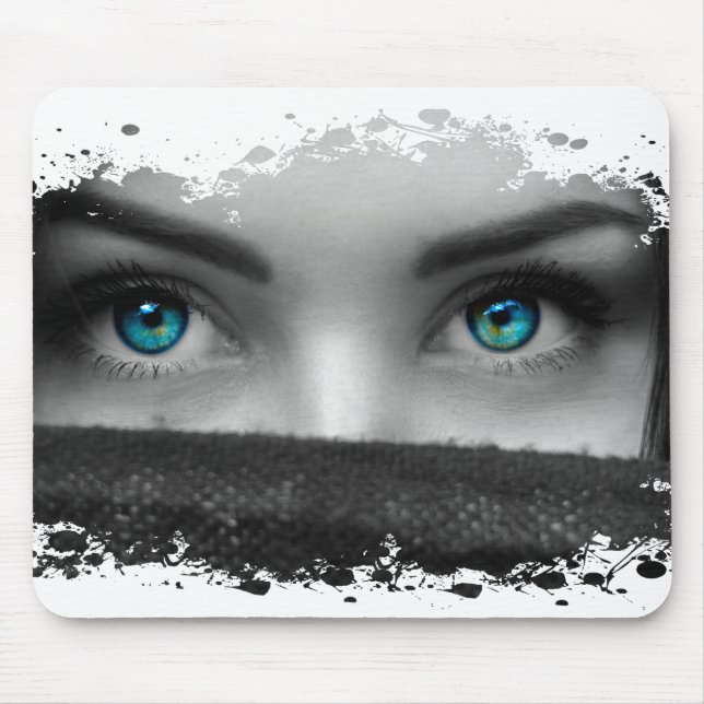 blue eyes mouse mat (Front)