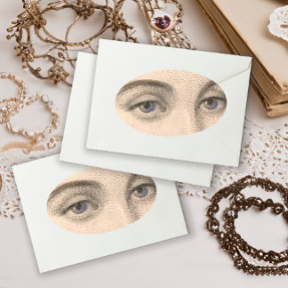 Blue Eyes of Beautiful French Woman Vintage Oval Sticker