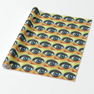 Blue eyes pattern wrapping paper