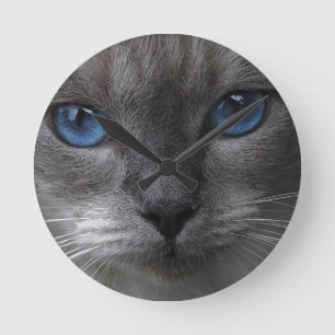 Blue Eyes Round Clock