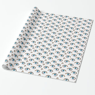blue eyes wrapping paper