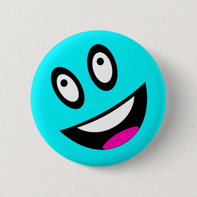 Blue Face 6 Cm Round Badge (Front)