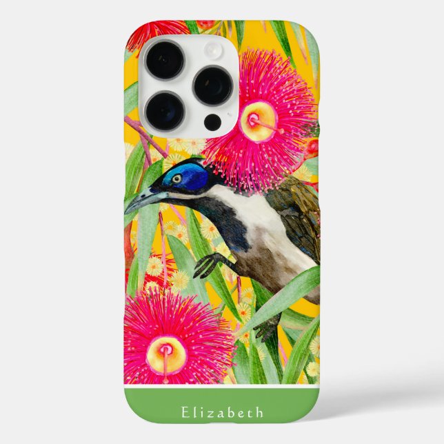 Blue-faced Honeyeater Pattern Case-Mate iPhone Case (Back)