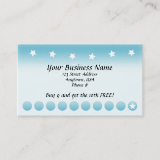 Blue Fade with Stars Customer Loyalty Cards