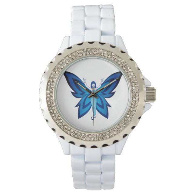 Blue Faery women's rhinestone enamel watch (Front)