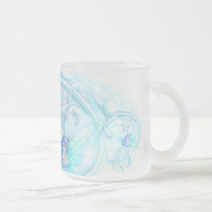 Blue Fairies Frosted Glass Coffee Mug
