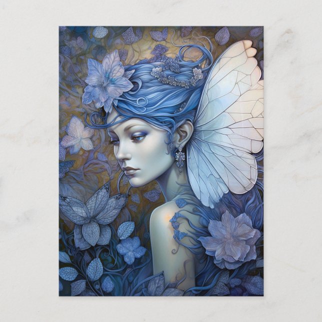 Blue Fairy Fantasy Art Postcard (Front)