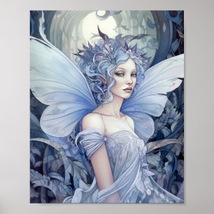 Blue Fairy Fantasy Art Poster