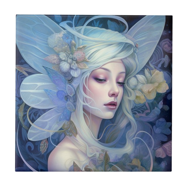 Blue Fairy Fantasy Art Tile (Front)
