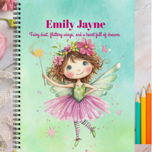 Blue Fairy Notebook Write Draw Sketch For Girls