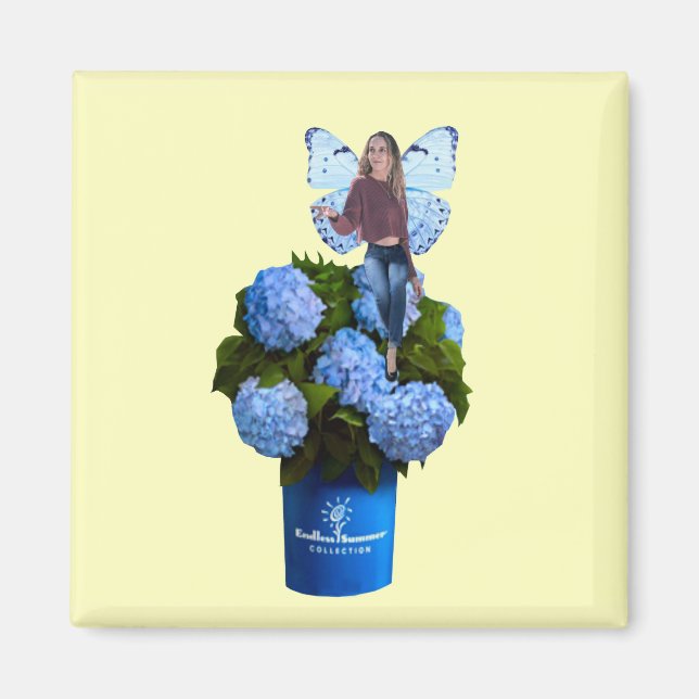 Blue Fairy on Peonies Magnet (Front)