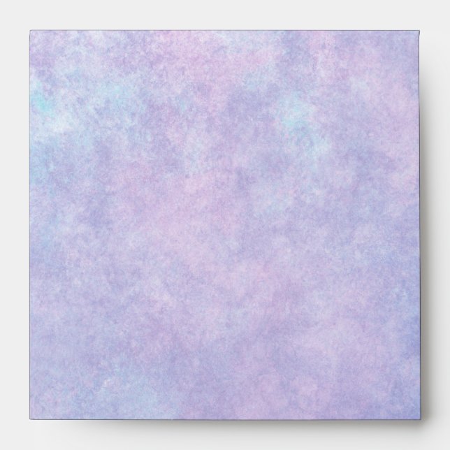 Blue Fairy on Purple Watercolor Wedding Envelopes (Front)