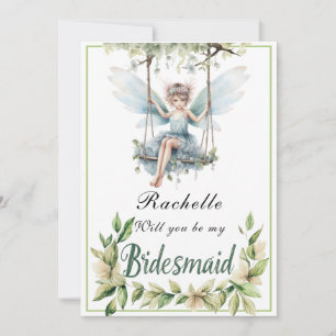 Blue Fairy Swing Will You Be My Bridesmaid Invitation