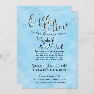 Blue Fairytale Wedding Invitation