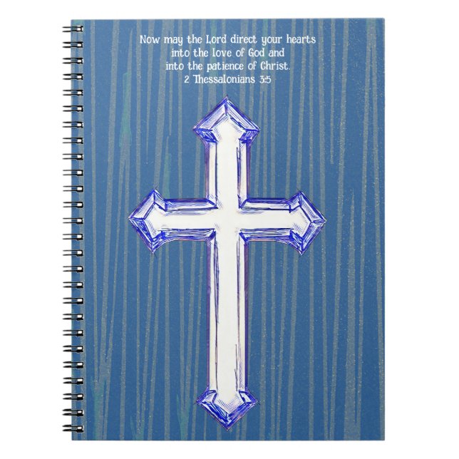 Blue Faith Cross Bible Verse Journal (Front)