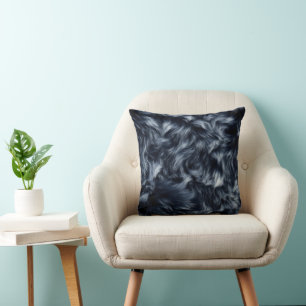 Blue Fake Fur Cushion