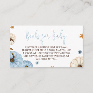 Blue Fall Autumn Baby Shower Books for Baby Enclosure Card