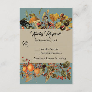 Blue Fall Foliage RSVP card