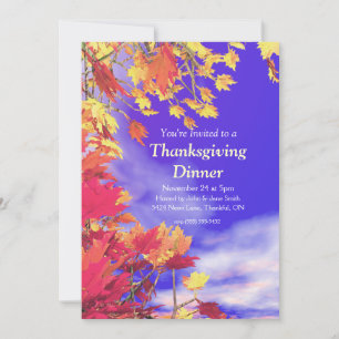 Blue Fall Sky Thanksgiving Invitation