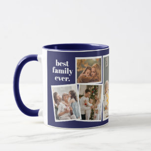 Blue Family Photo Collage - 6 Photos Mug