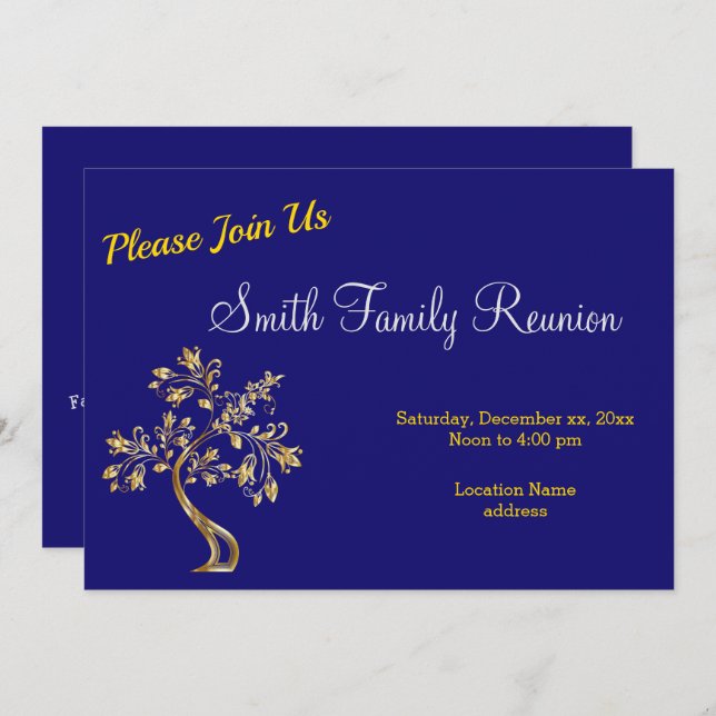 Blue Family Reunion Invitation (Front/Back)
