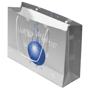 Blue Fancy Christmas Ornament Gift Bag