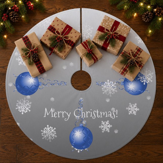 Blue Fancy Christmas Ornament Tree Skirt (Blue Fancy Christmas Ornament Tree Skirt)