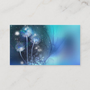 blue fantasy dandelions business card