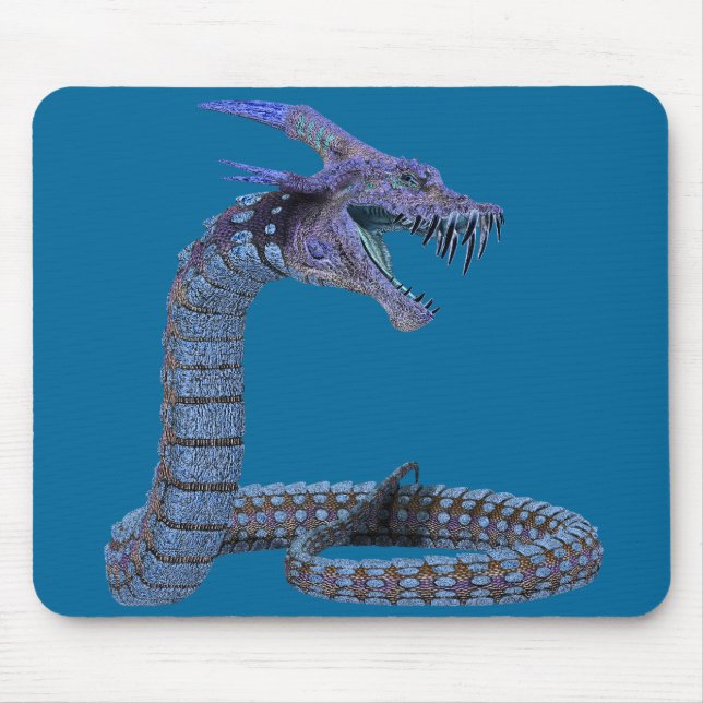 Blue Fantasy Dragon Mouse Mat (Front)
