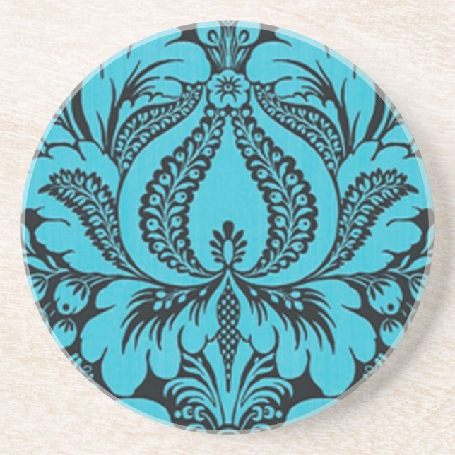 Blue Fantasy Floral Coaster (Front)