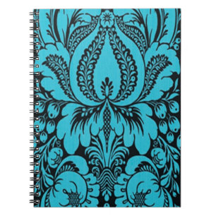 Blue Fantasy Floral Spiral Notebook
