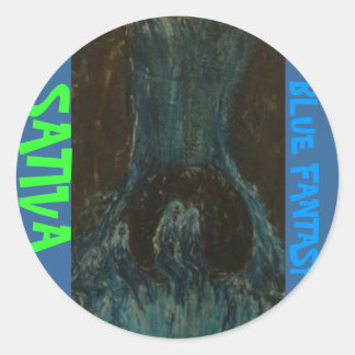BLUE FANTASY SATIVA CLASSIC ROUND STICKER