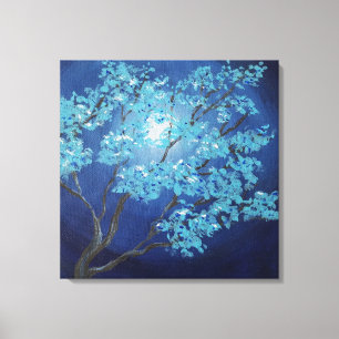 Blue Fantasy Tree Romantic Art Wedding Gift Canvas Print