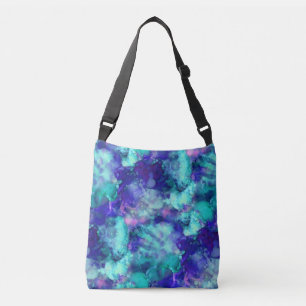 blue fantasy watercolors : crossbody bag