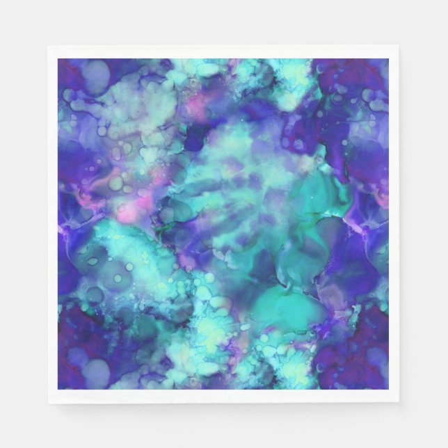 blue fantasy watercolors : napkin (Front)